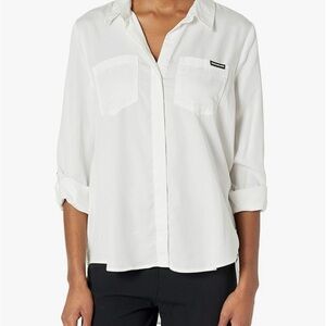 Calvin Klein Jeans Roll-Sleeve, Button-Down White Shirt Size XS